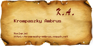 Krompaszky Ambrus névjegykártya